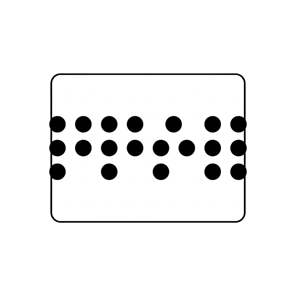 A grid of black dots arranged in a rectangular pattern on a white background