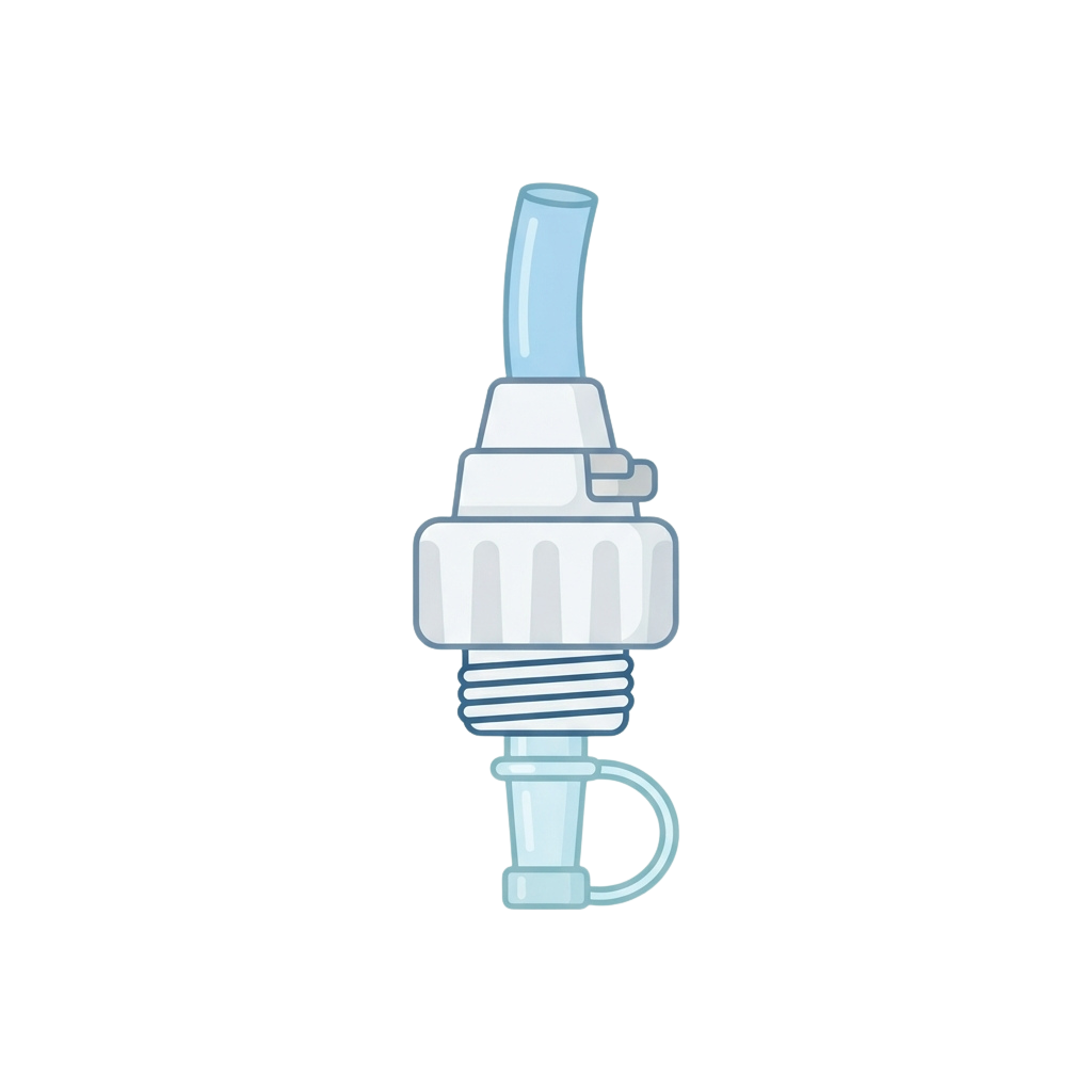 Illustration of a spark plug with a white insulator, metal threads, and a rubber boot