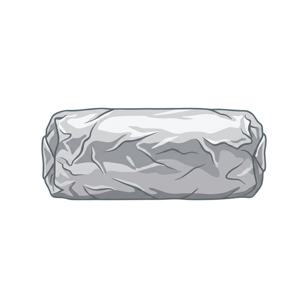 A crumpled piece of gray aluminum foil against a black background