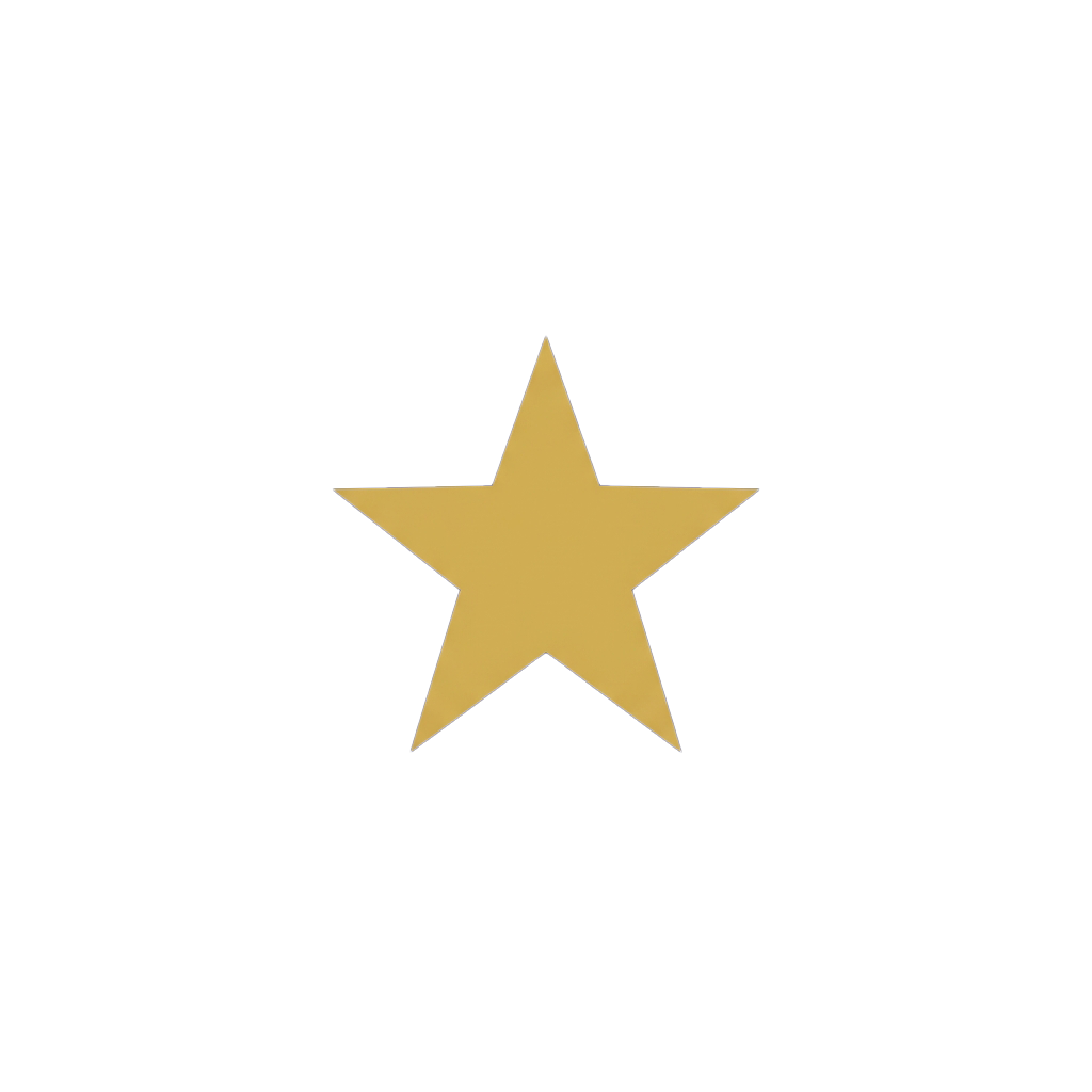 A bright golden five-pointed star centered on a black background