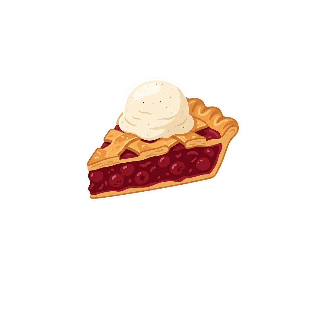 A slice of berry pie with a golden crust and whipped cream on top