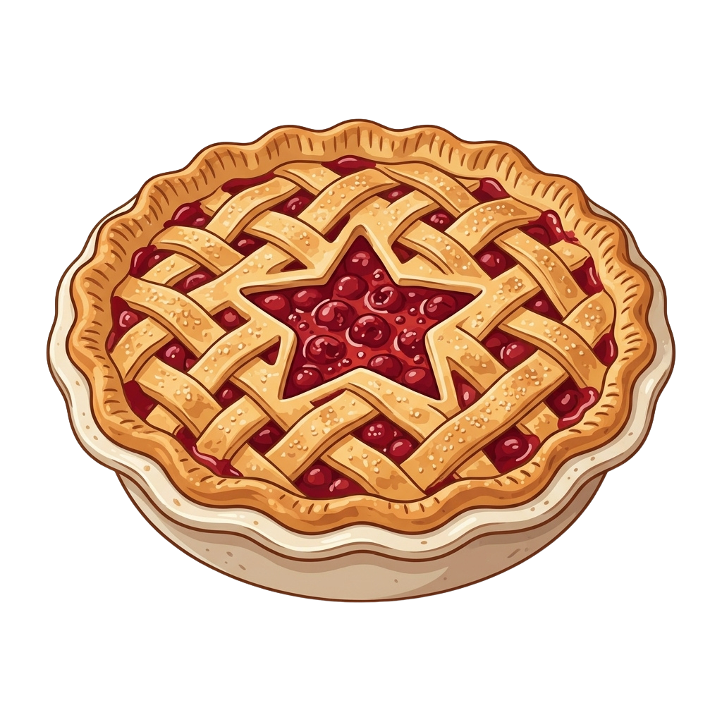 A visually appealing lattice-topped berry pie with a star-shaped cutout in the center, showcasing juicy fruit filling.