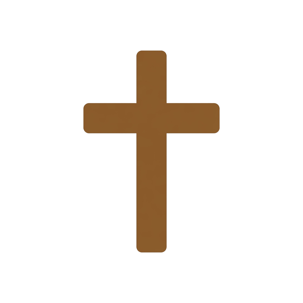 A brown cross centered on a black background