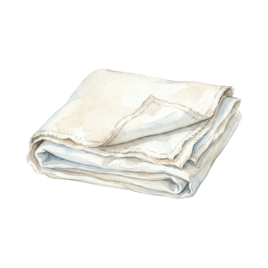 Three neatly folded white cotton towels stacked on a black background