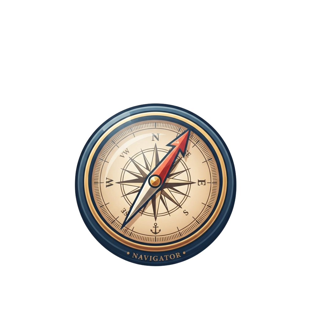 A detailed vintage compass with a red needle pointing northeast, surrounded by cardinal directions and decorative metal rim.