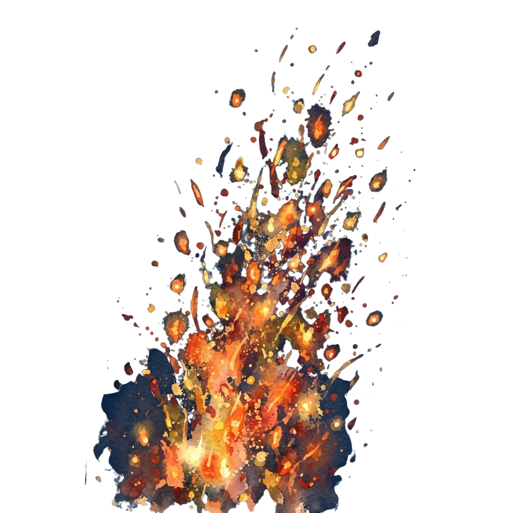 A vibrant explosion of fireworks in bright orange, yellow, and white against a dark background