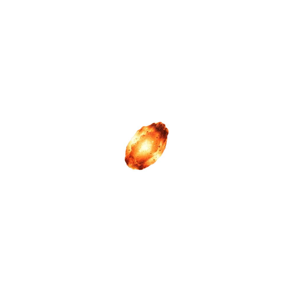 A glowing orange elliptical celestial body against a black space background