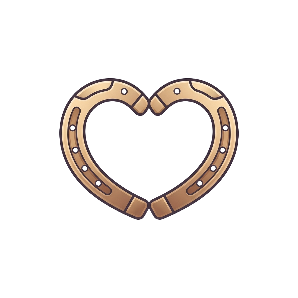 Heart-shaped bracelet with rivets and a metallic gold finish on a black background