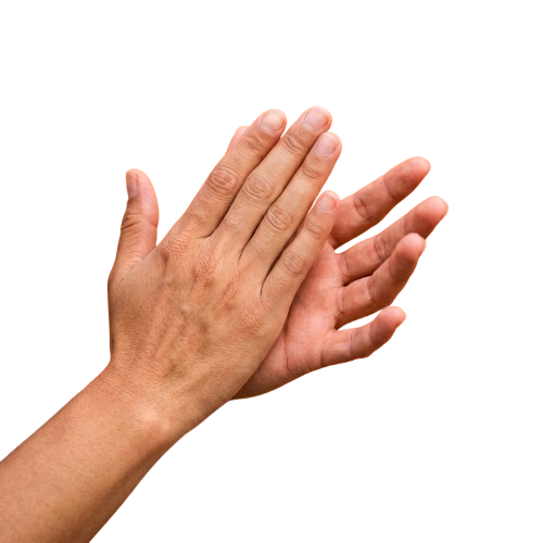 Two open palms facing upward with fingers slightly spread apart