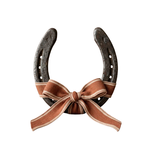 Antler-shaped headband with a brown velvet bow tied in the center