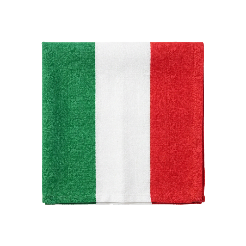 Flag with green, white, and red vertical stripes