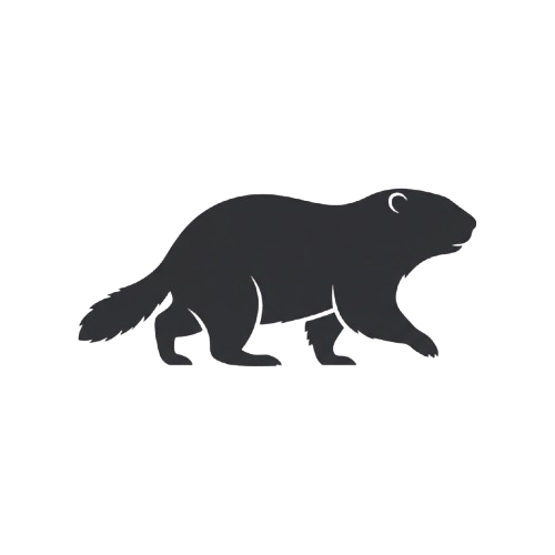 A gray silhouette of a bear walking on all fours against a black background