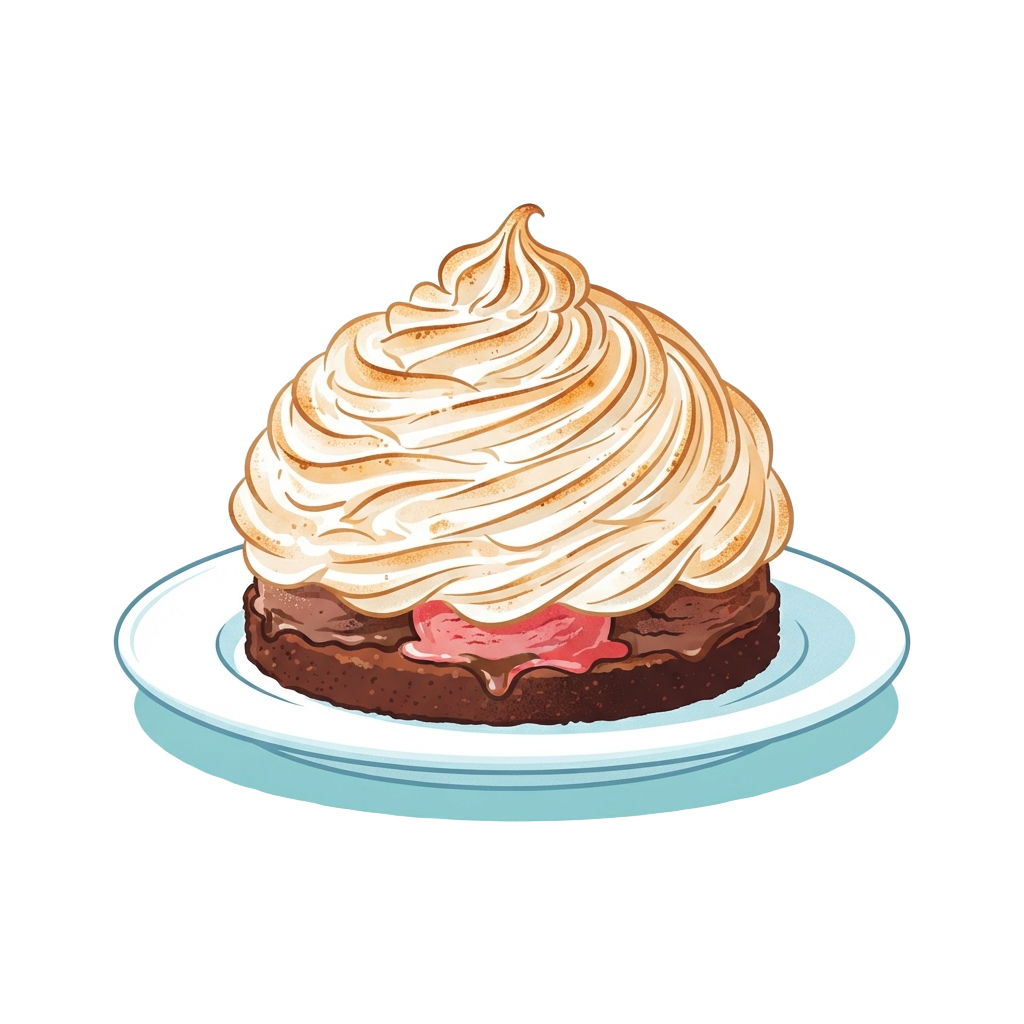A single slice of chocolate cake topped with whipped cream and a drizzle of raspberry sauce on a light blue plate