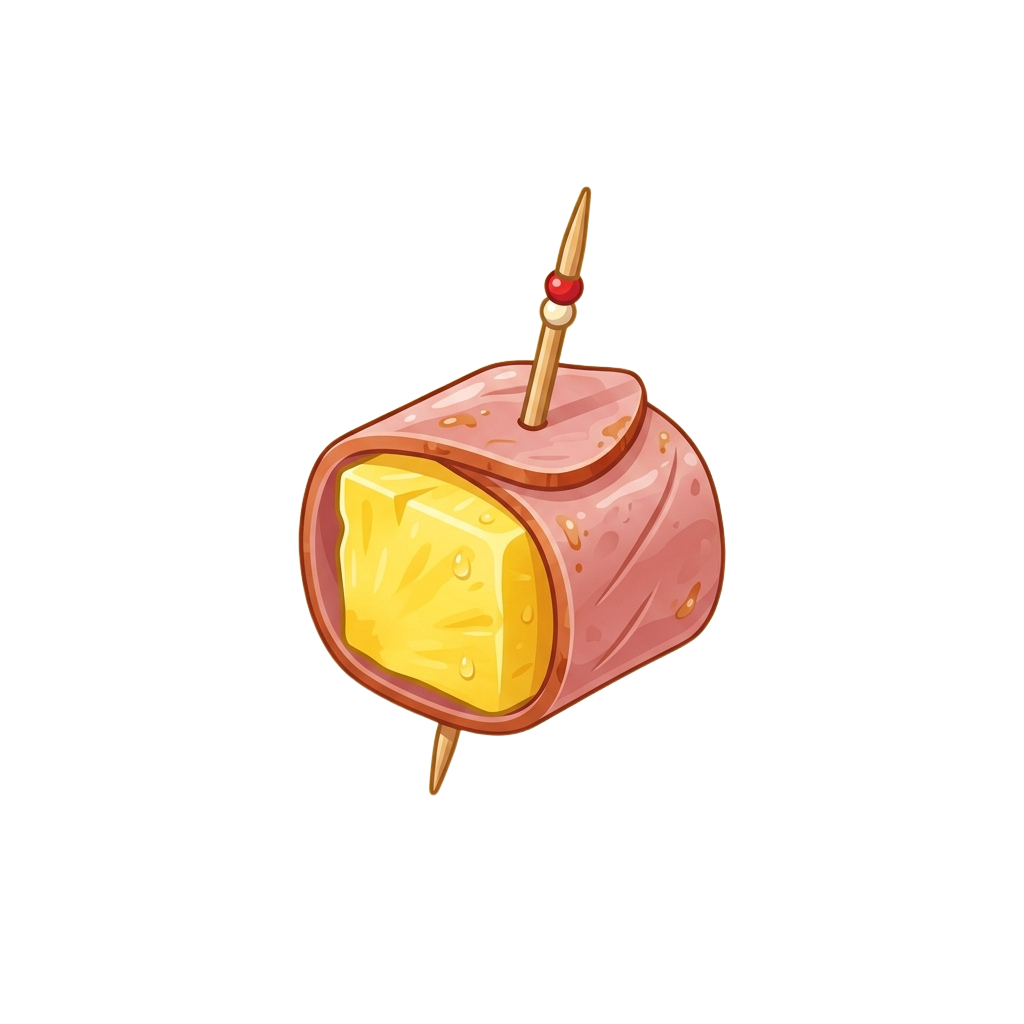 A skewer with grilled cheese sandwiched between two pieces of toasted bread on a stick