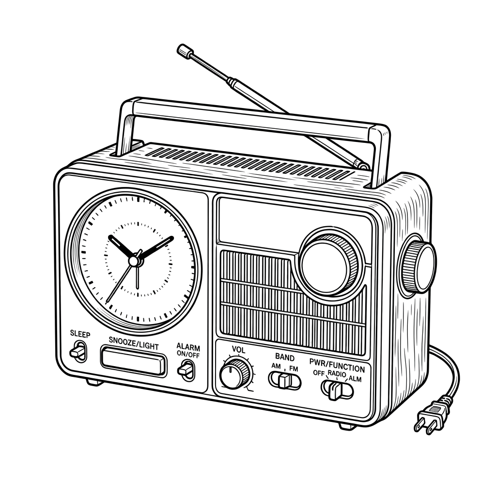 Black vintage cassette player with two illuminated horizontal lines on the front panel