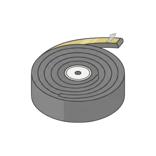 A close-up view of a brake pad with a metal clamp attached, shown in a 3D rendered style.