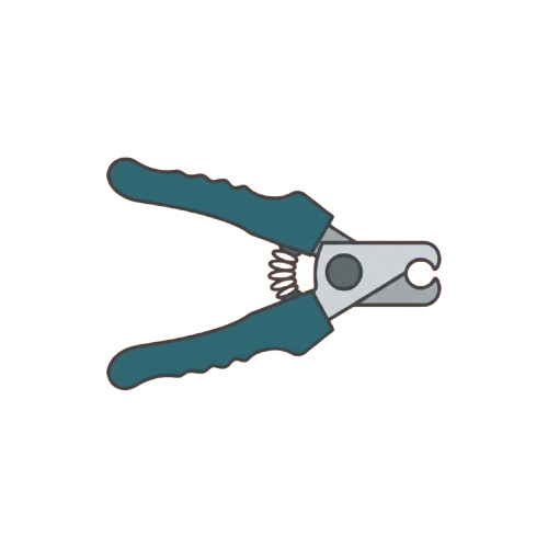 Illustration of teal combination pliers with black handles and silver cutting edges