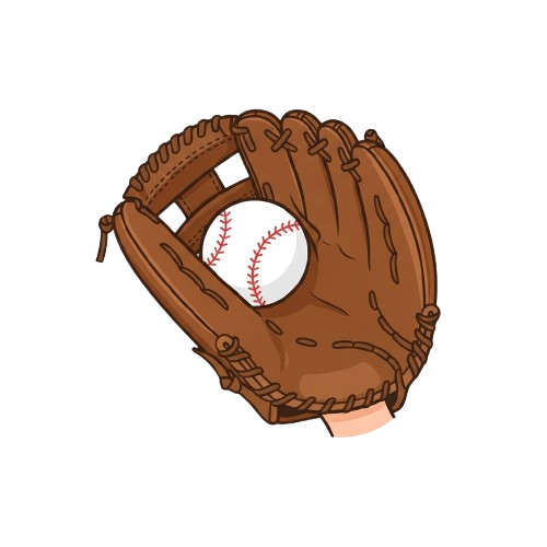 A brown baseball glove holding a red and white baseball
