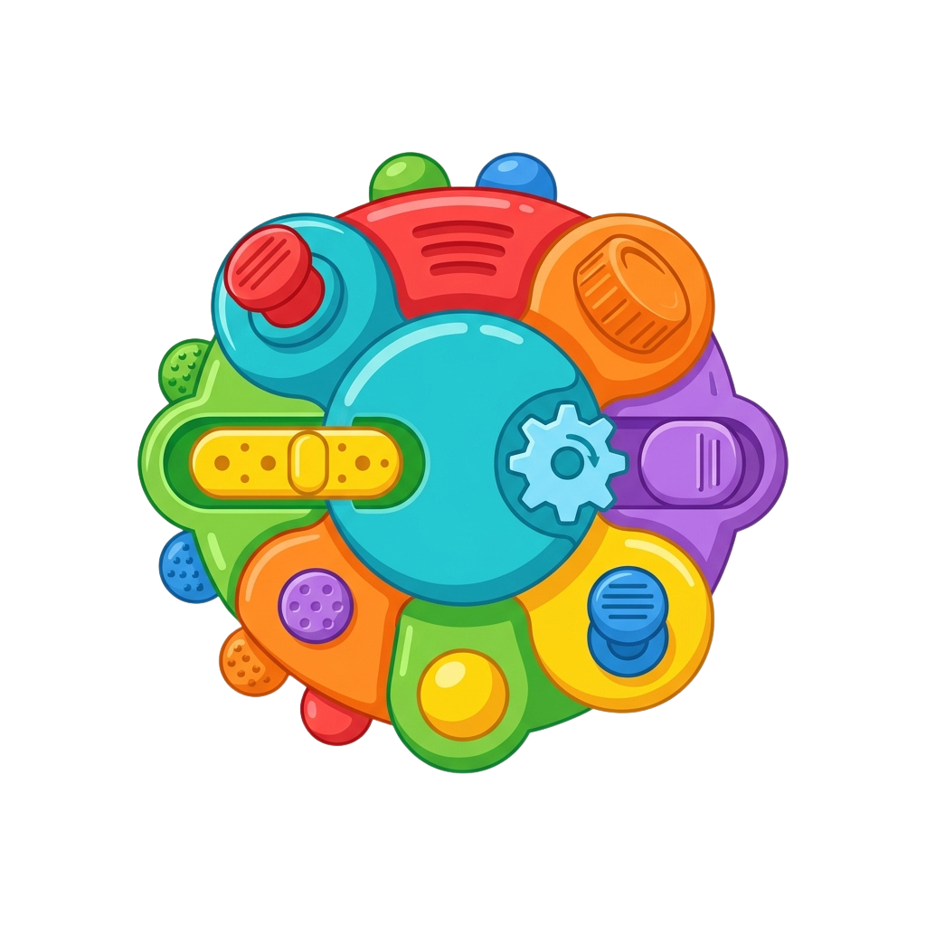 A vibrant cluster of interconnected toy blocks in various shapes and bright colors