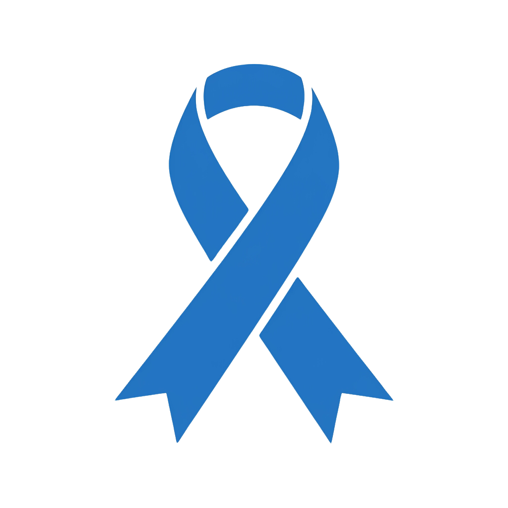 Solid blue awareness ribbon on black background