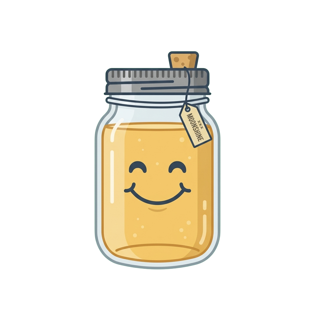 A smiling jar of miso soup with a metal lid and a tag labeled miso soup