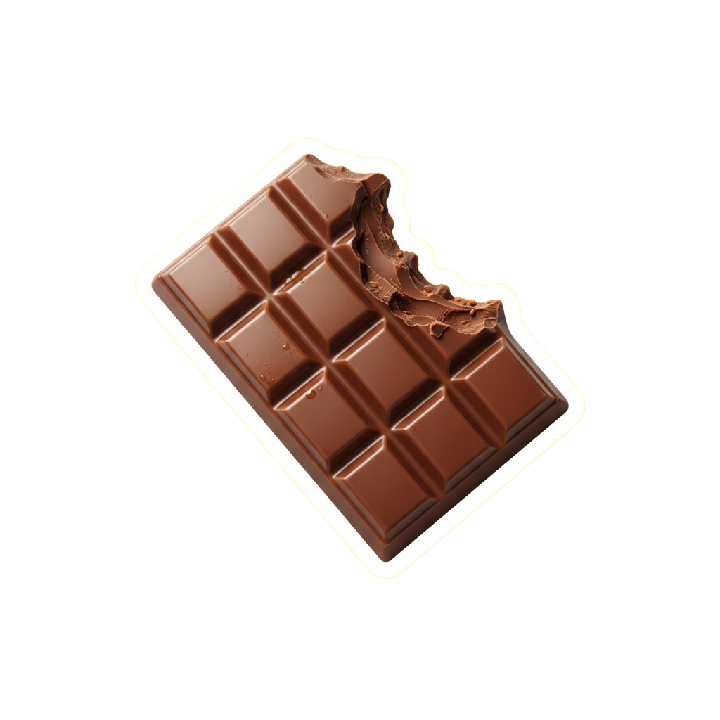 A close-up image of a broken dark chocolate bar with a rich, smooth texture
