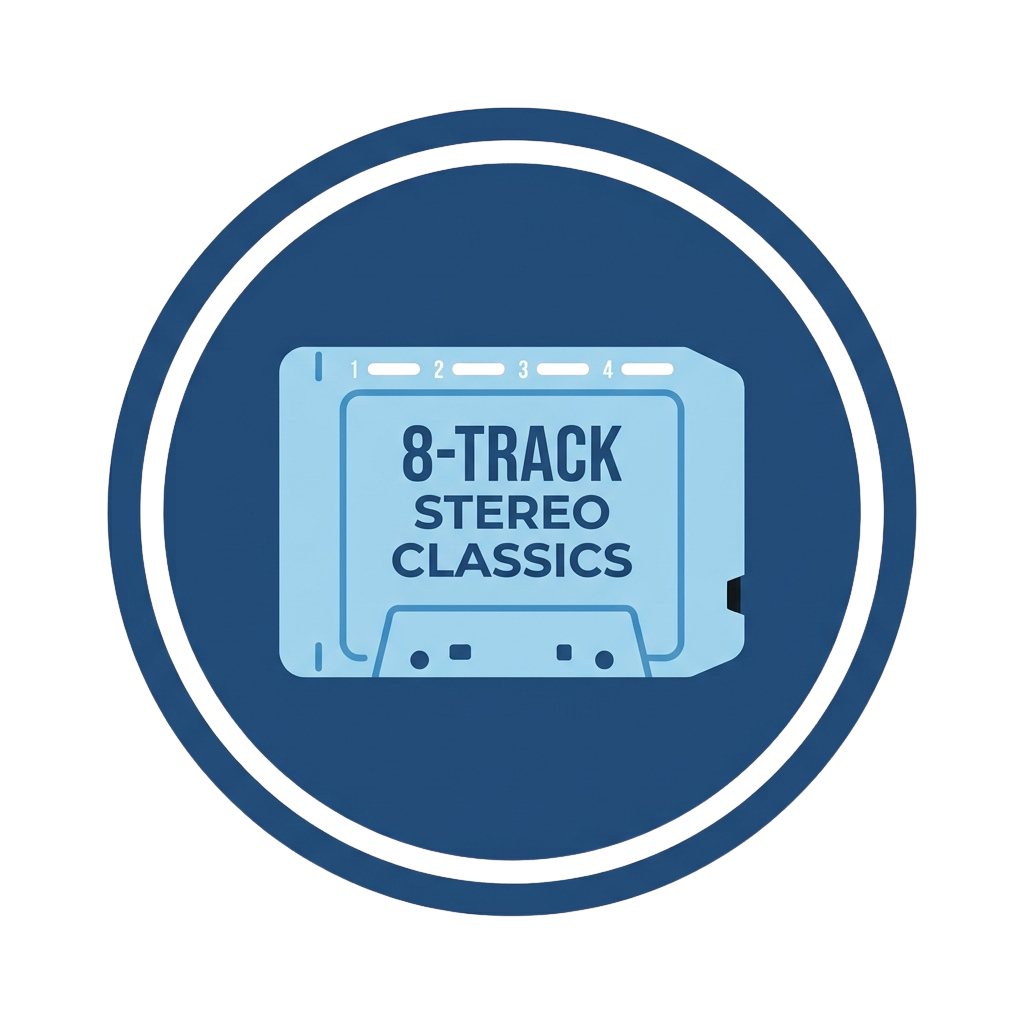 Icon of an 8-track stereo tape player labeled 8-Track Stereo Classics with four track indicators