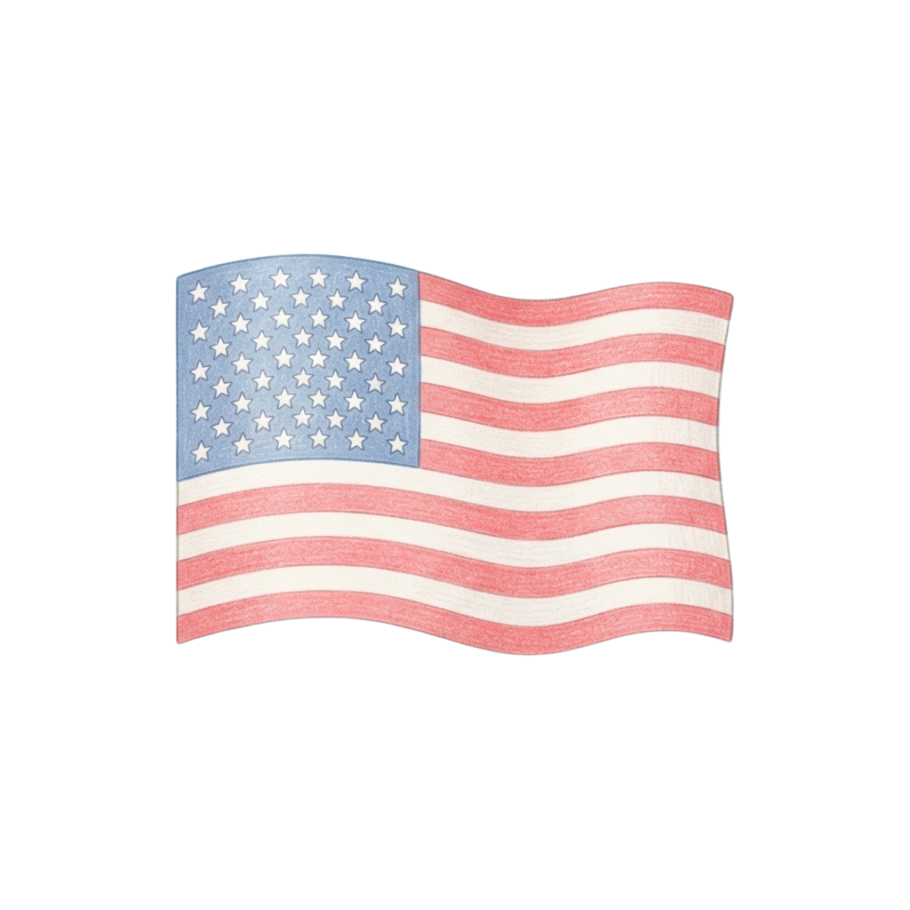 Image of the United States flag waving with stars on blue canton and red and white stripes