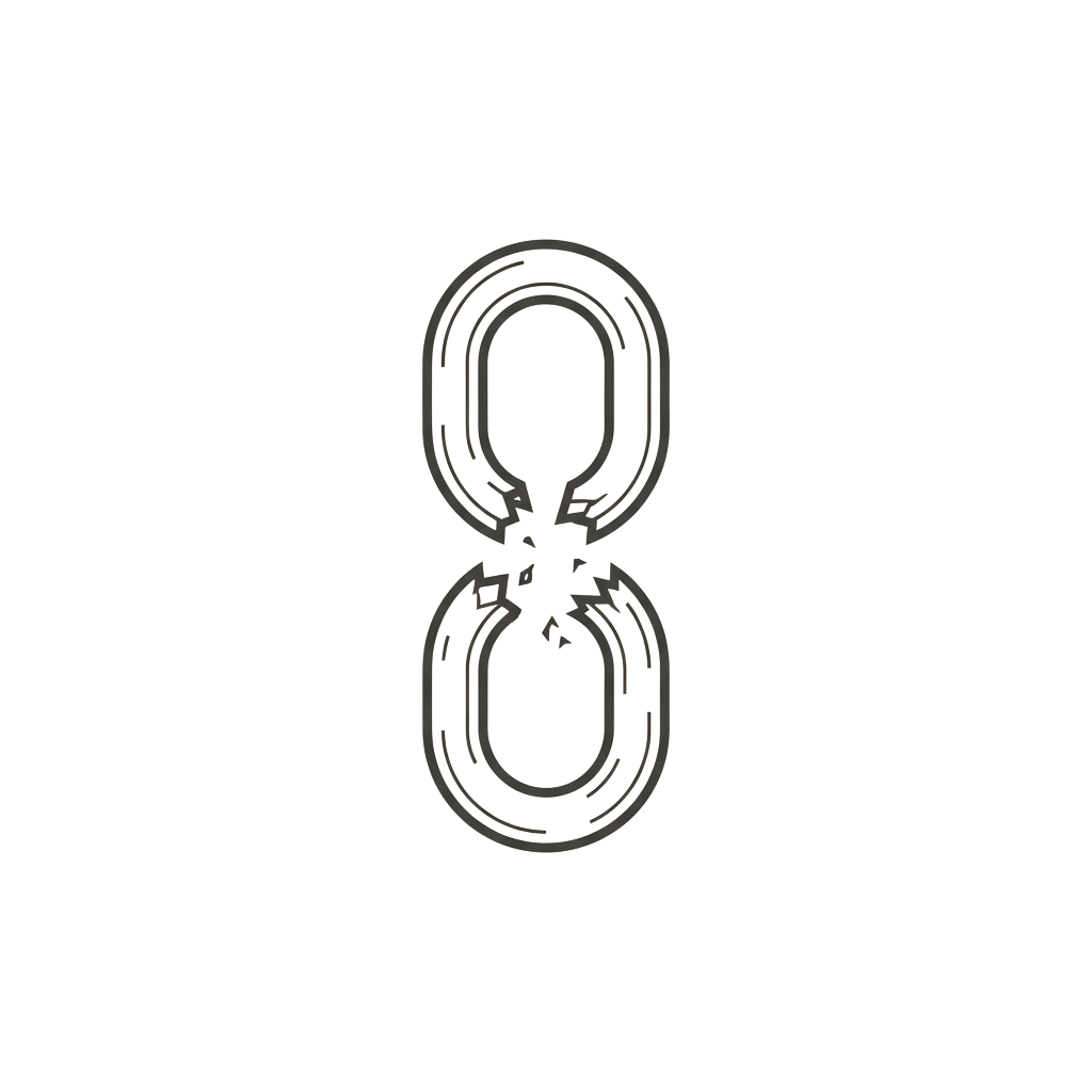 Two interconnected loops forming an infinity symbol or figure-eight shape in white against a black background