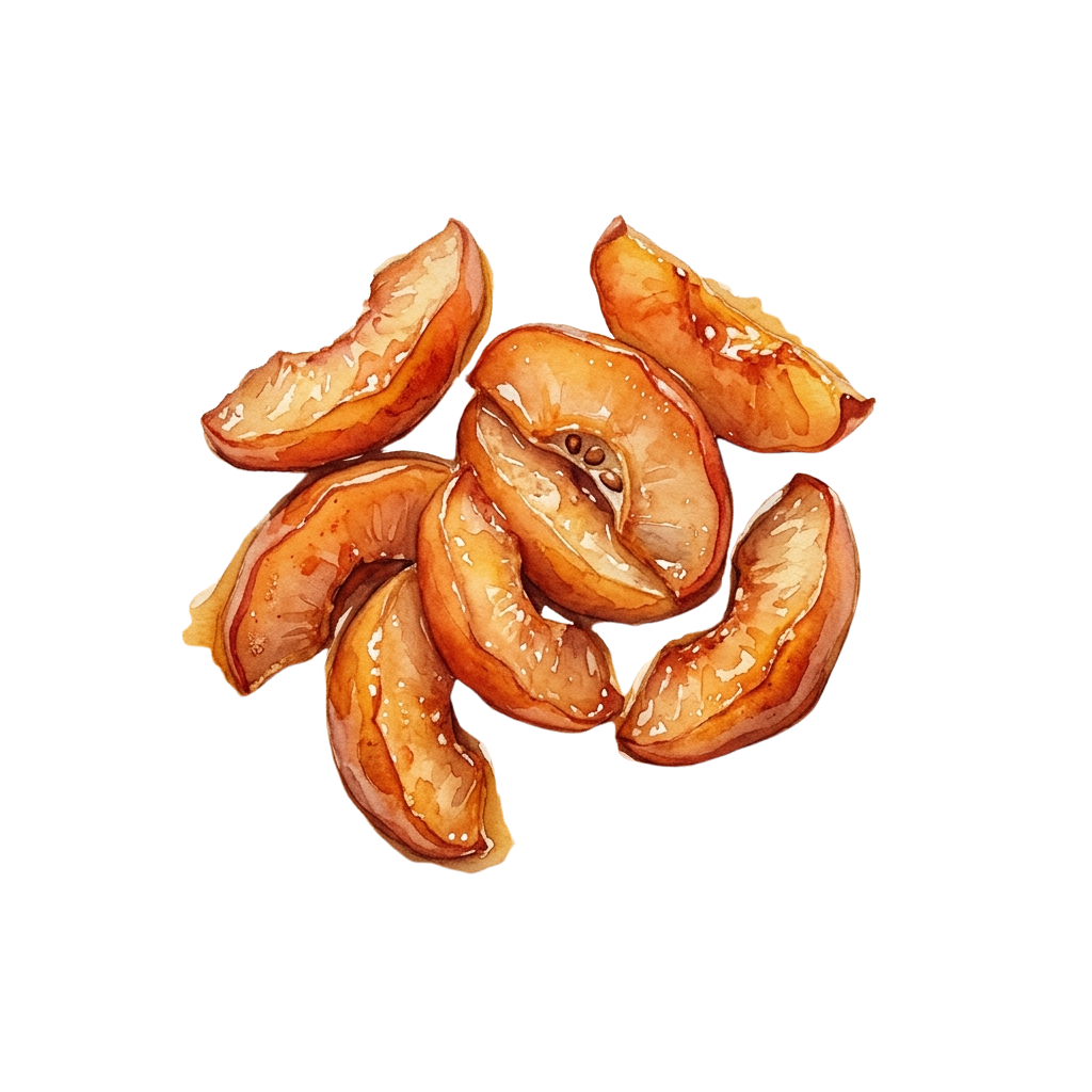 A cluster of roasted orange peel slices arranged in a circular pattern against a black background
