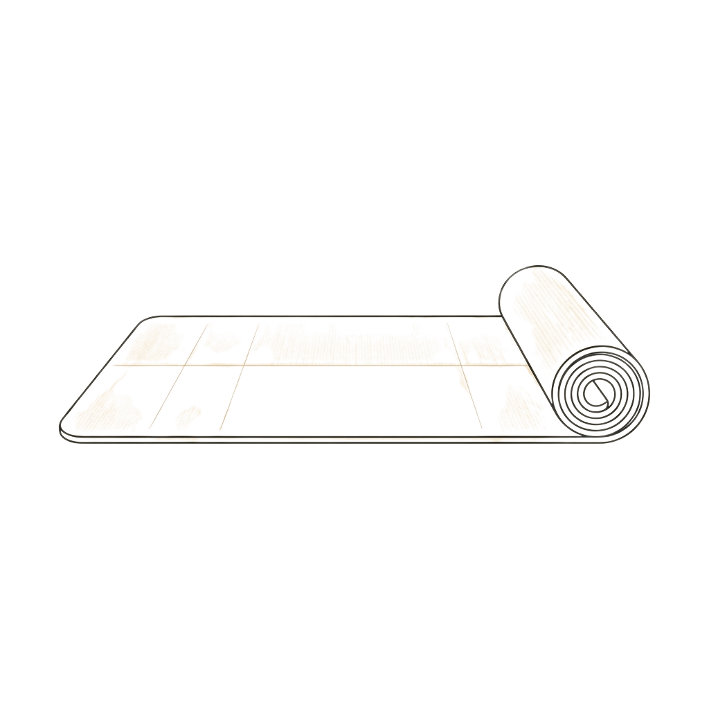 A transparent dice tray with compartments, foam padding, and a rolled-up cushion beside it