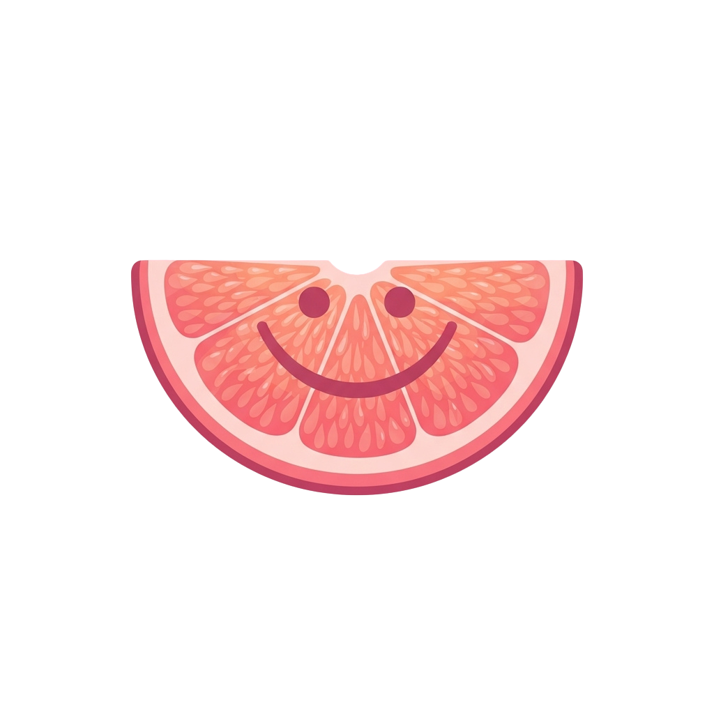 A slice of watermelon with a smiling face formed by seeds and flesh