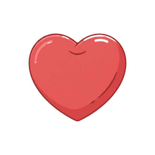 A stylized, glossy red heart shape on a black background