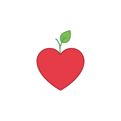 A heart-shaped apple with a green leaf on top against a black background