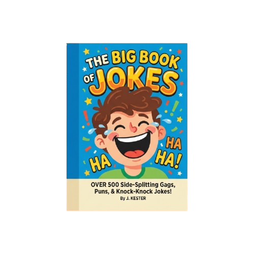 Cover of a children's joke book featuring a laughing boy and the title The Big Book of Jokes