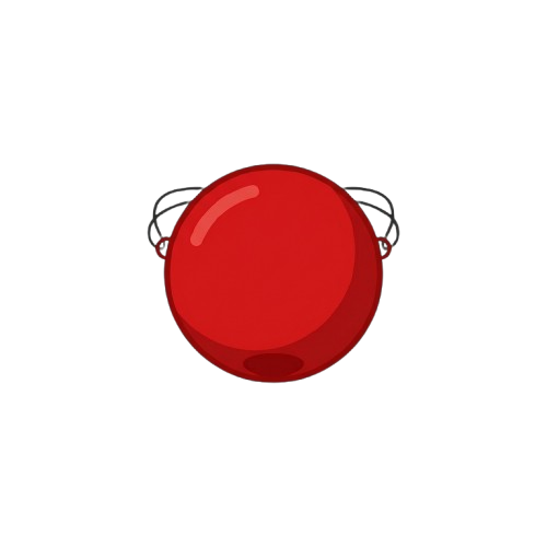 A red glowing bucket with a handle used as a light source against a dark background