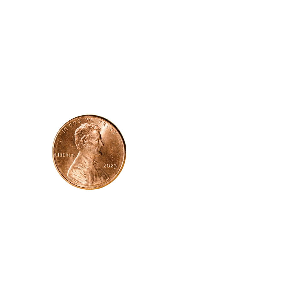A copper-colored penny featuring a profile portrait of a person and the word Liberty, dated 2023