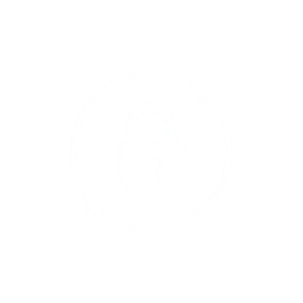 White circular arrow icon with a lock symbol indicating secure refresh or reload