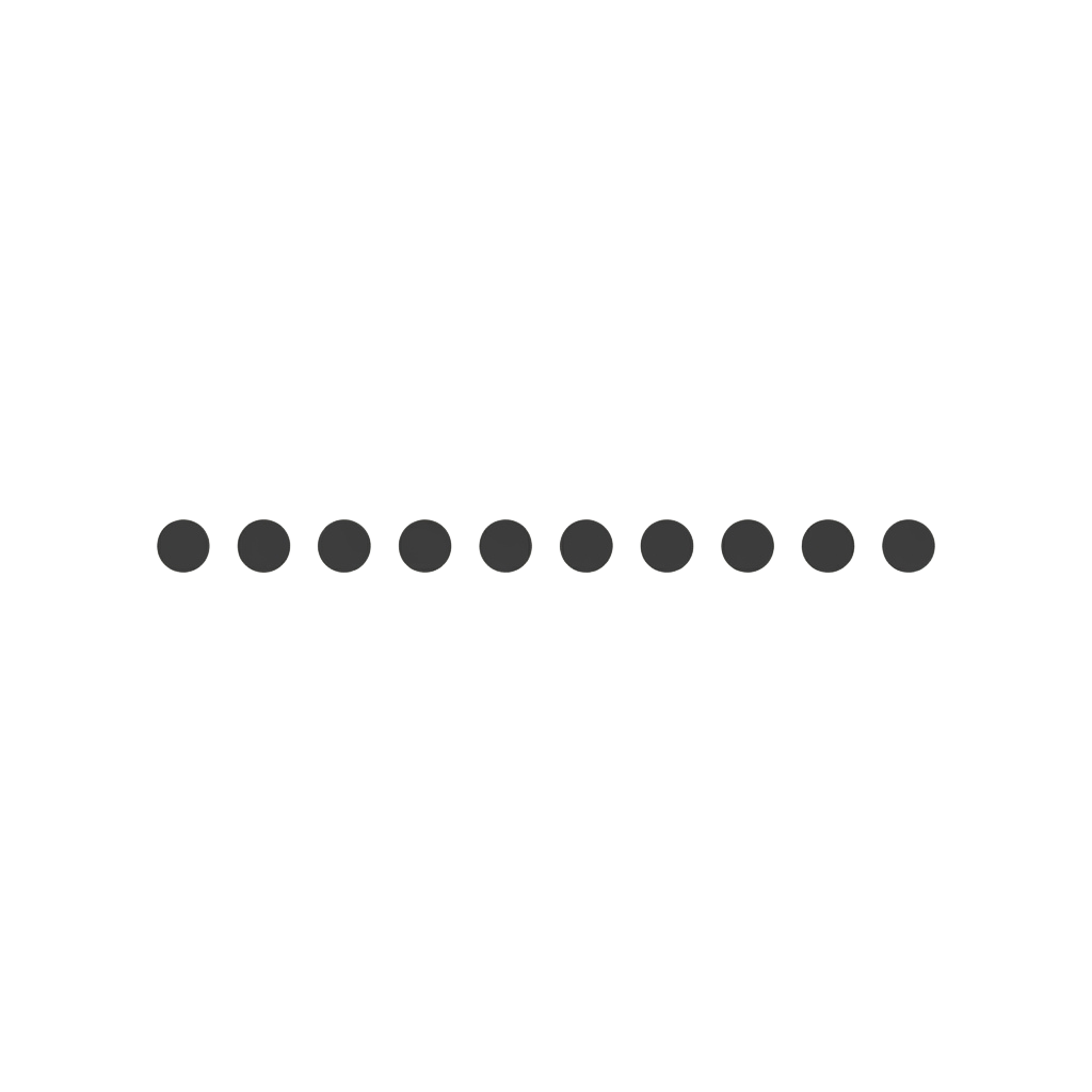Eight evenly spaced gray circles aligned horizontally against a black background