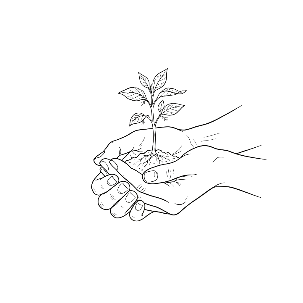 Faint white abstract lines forming a minimalist shape on a black background
