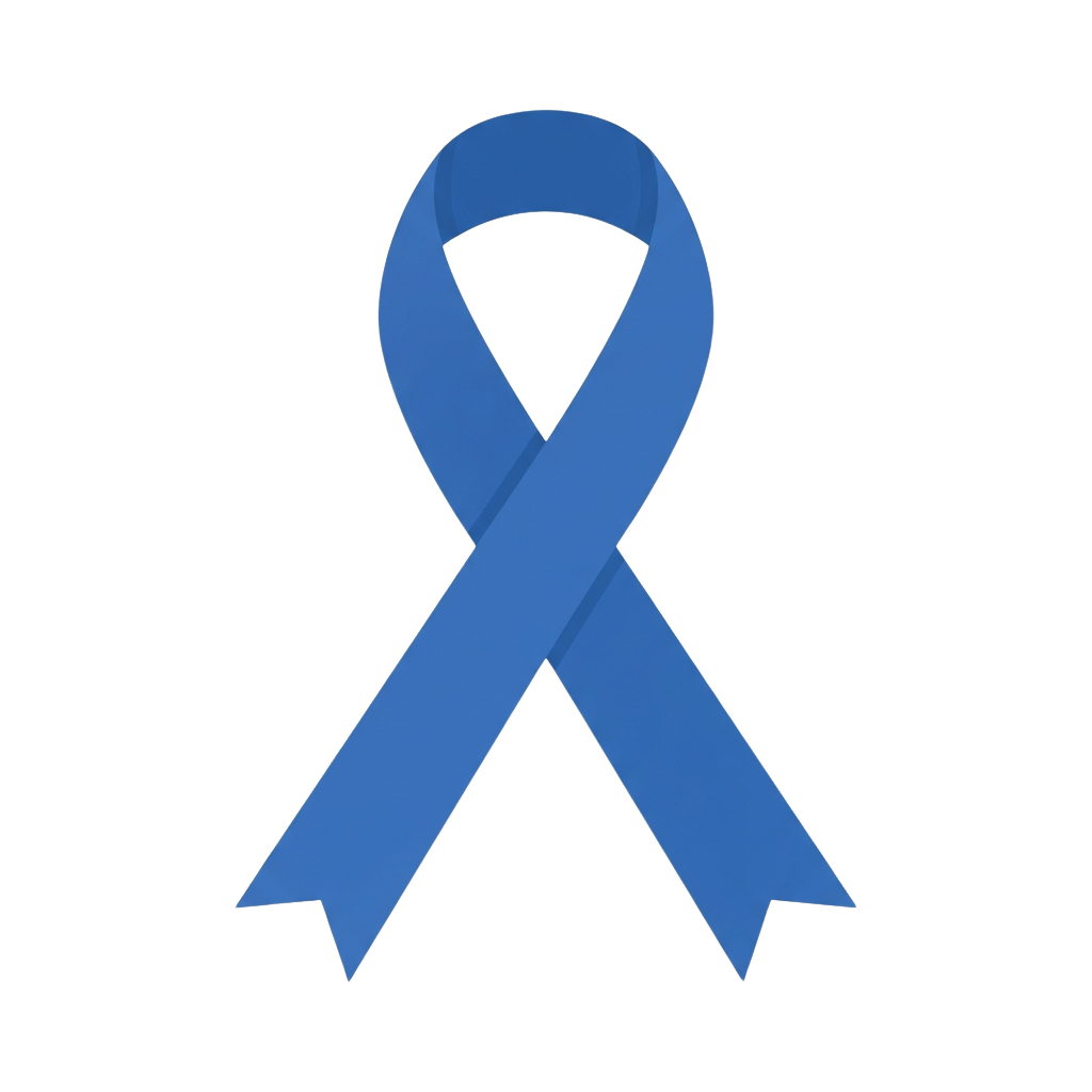 Solid blue awareness ribbon on black background