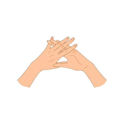 Two hands forming a peace or victory sign against a black background