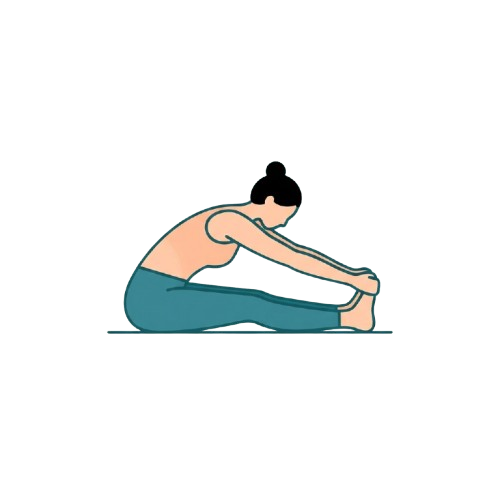 Person kneeling and stretching their hamstring by reaching toward their foot