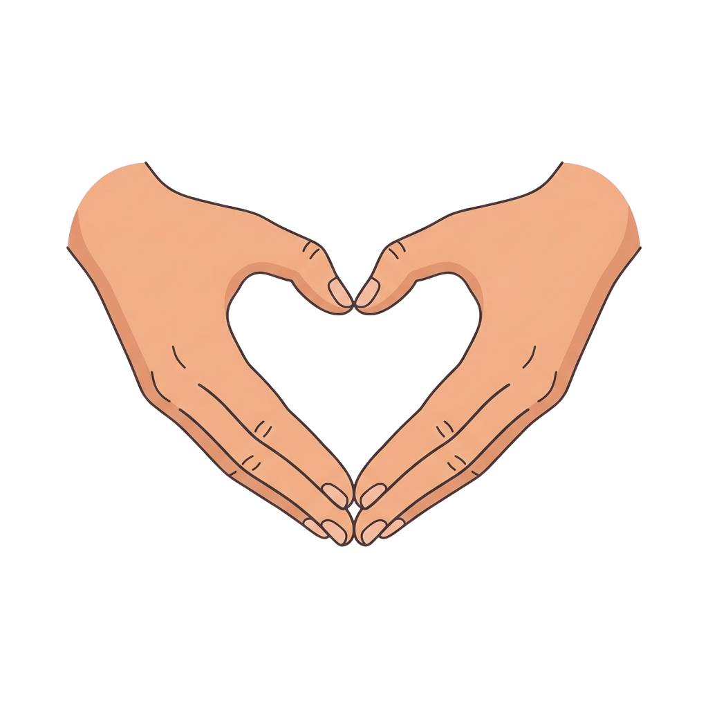 Two hands forming a heart shape with fingers against thumbs