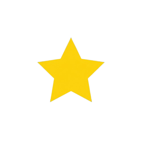 A bright yellow five-pointed star against a black background
