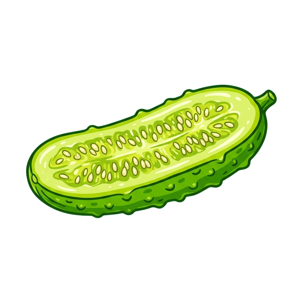 A cut-open green cucumber showing its inner seeds and flesh on a black background