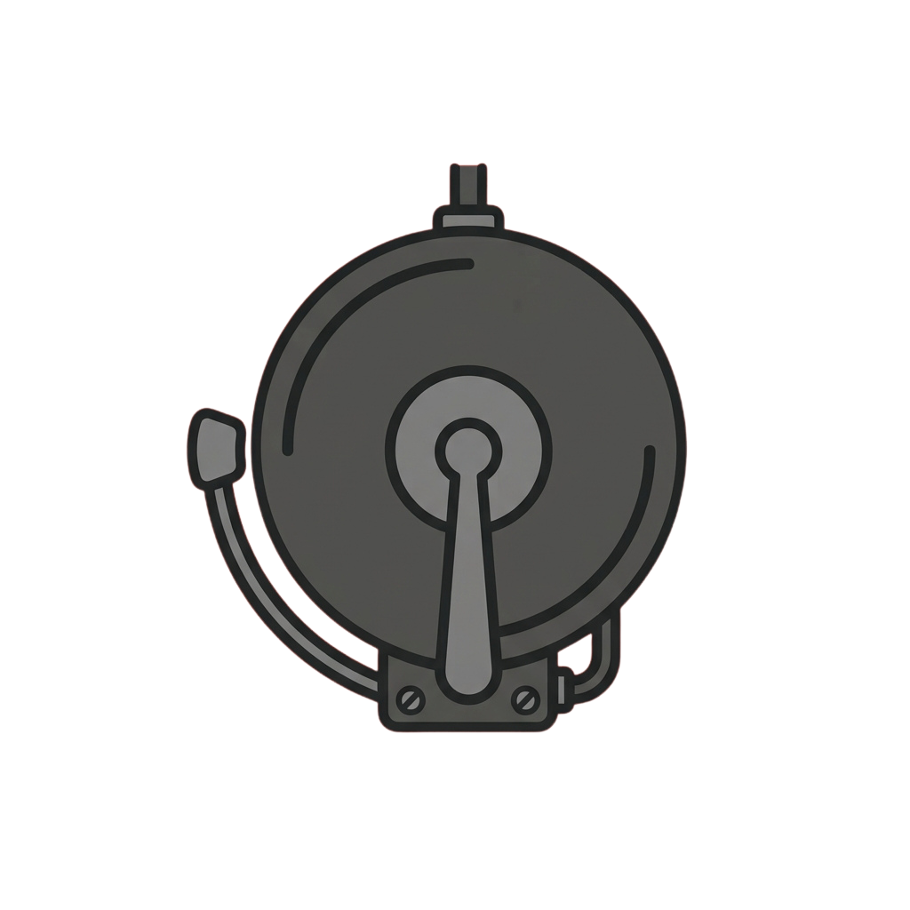 Illustration of a mechanical water pressure gauge with dial and lever mechanism