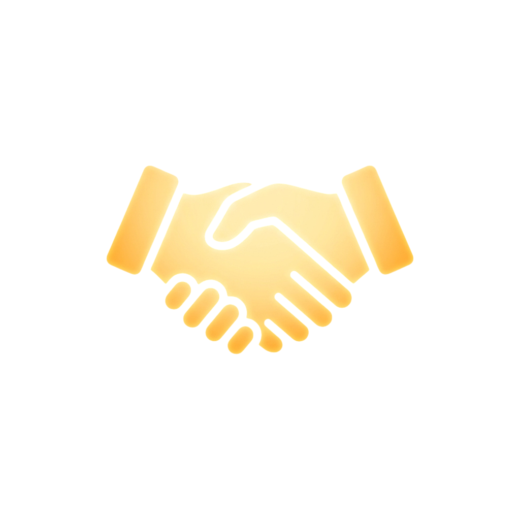 Two hands shaking in a firm handshake against a dark background