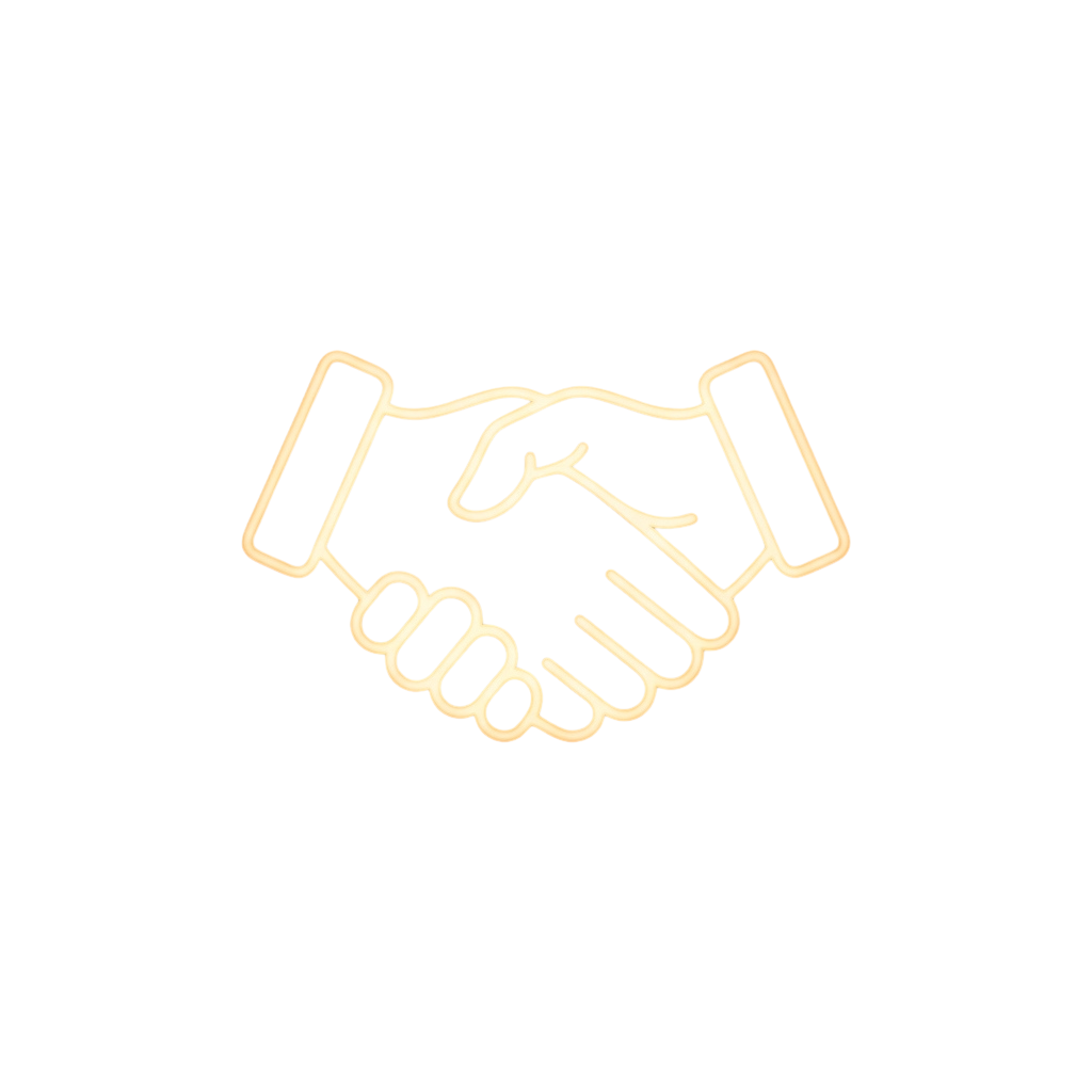 Two hands shaking in a handshake on a black background