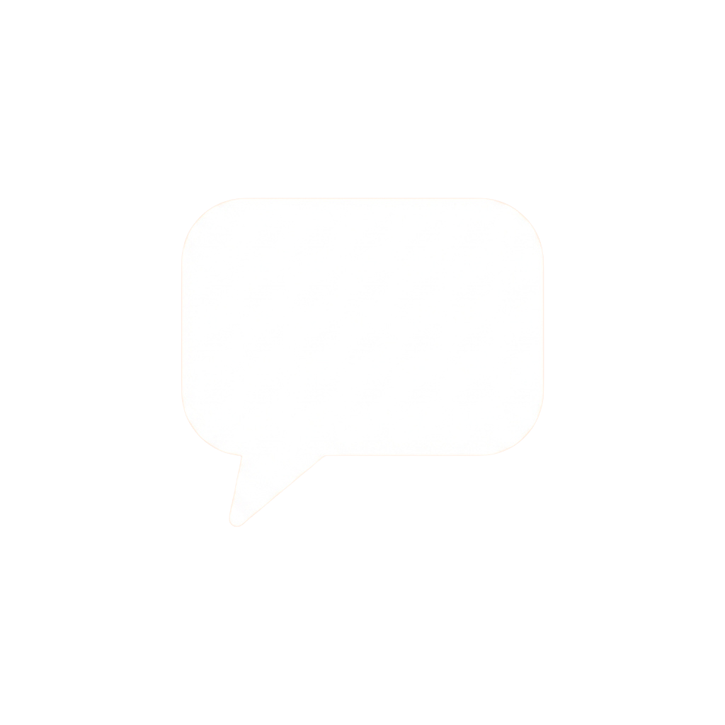 White speech bubble icon on a black background